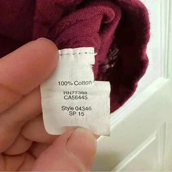 Madewell T-Shirt V-Neck Front  Pocket Burgundy Size Extra Small - Picture 8 of 16